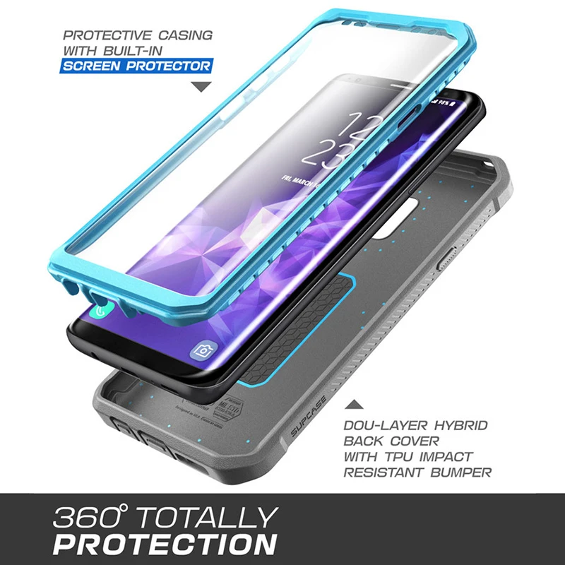 For Samsung Galaxy S9 Plus Case SUPCASE UB Pro Full-Body Rugged Holster Protective Case with Built-in Screen Protector Cover