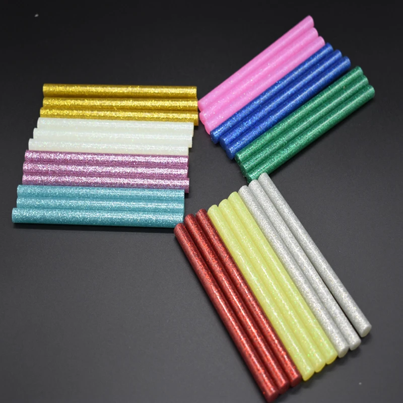 10pcs Colourful 7mm*100mm Hot Melt Glue Sticks For Glue Gun Craft Phone Case Album Repair Accessories Adhesive 7mm Stick