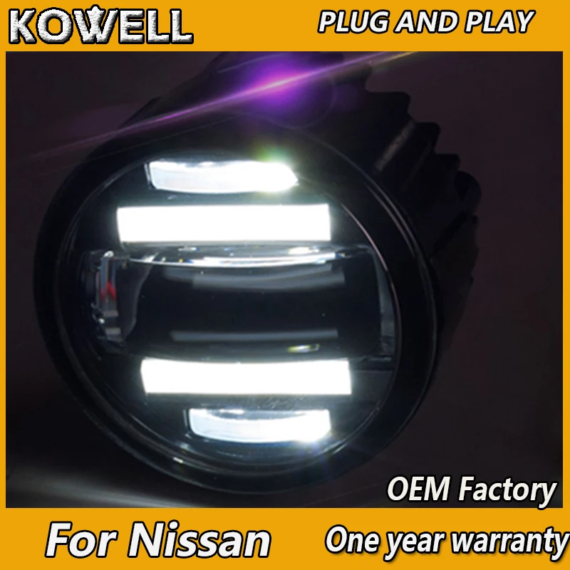 KOWELL Car Styling Fog Lamp for Nissan Tiida X-GFAR NV200 Sylphy X-TRAIL LED Fog Light LED DRL2 function model