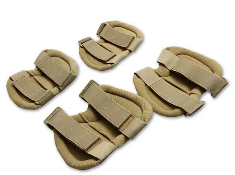 Juego de almohadillas protectoras para rodilla y codo, accesorio táctico para Airsoft Sports militar en forma de x, CP