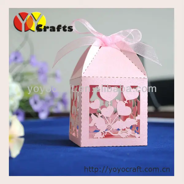 Customized Love Dove Decorative Sweet Boxes for Wedding, Laser Cut, Individual, Free Logo, High Quality, 50pcs