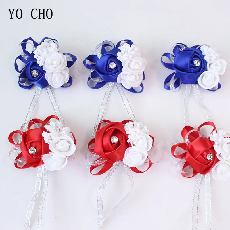 YO CHO  Wrist Corsage for Bridesmaid Sisters  Hand Flowers  Silk Artificial Bride Flower  Wedding Dancing Party Decor