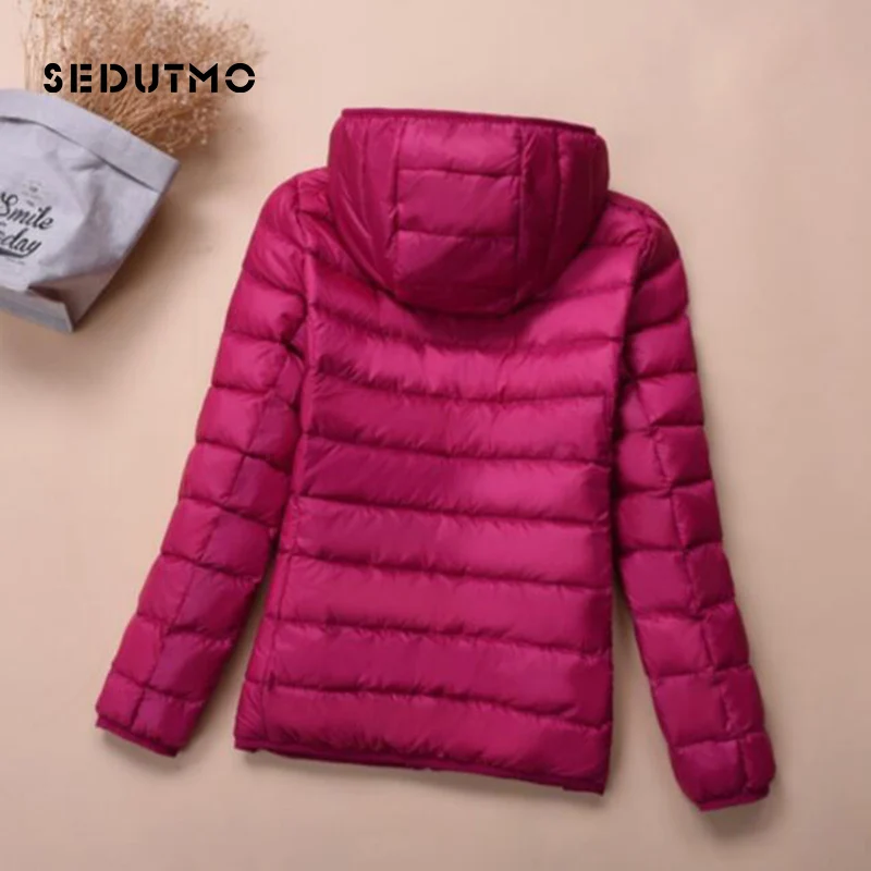 SEDUTMO – veste en duvet de canard Ultra légère pour femme, manteau court à capuche, bouffante, parka de printemps, ED658