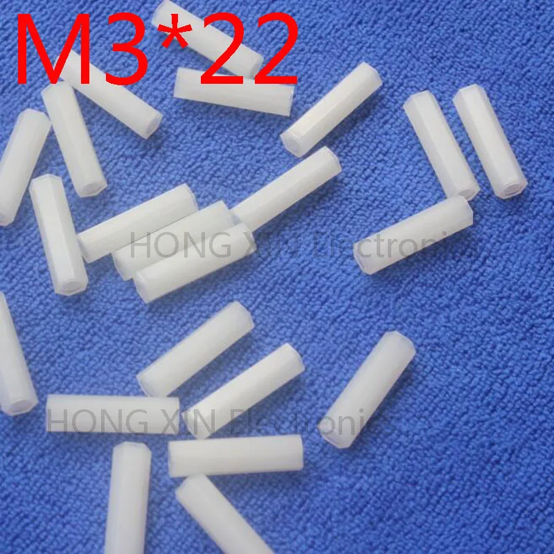 M3*22 22mm 1 pcs white Nylon Hex Female-Female Standoff Spacer Threaded Hexagonal Spacer Standoff Spacer brand new plastic screw