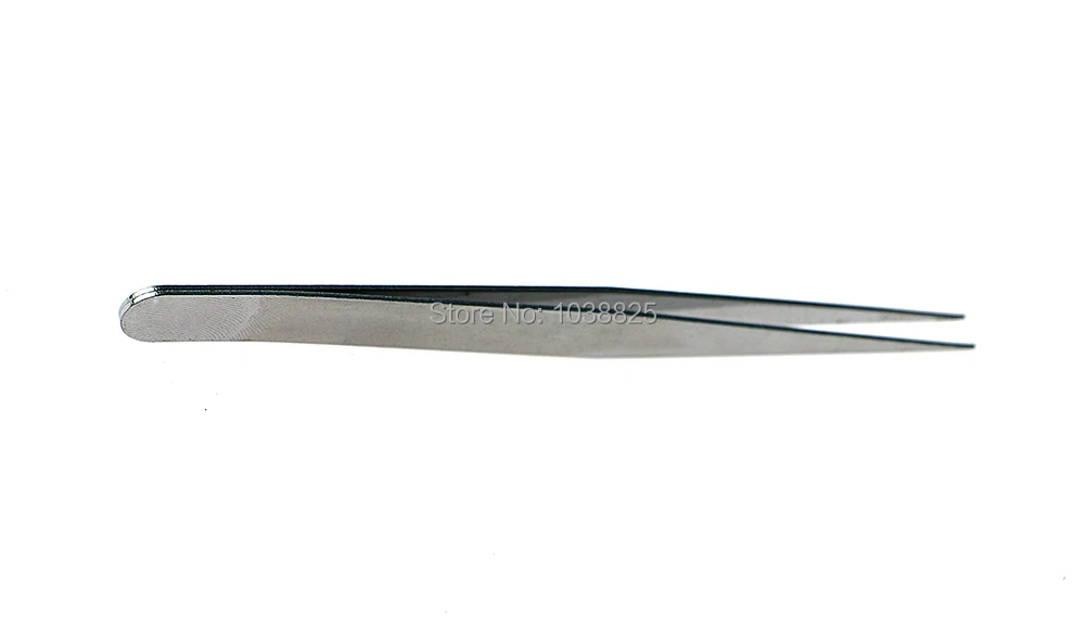 50pcs/lot Stainless Steel 12.5cm Dental Precision Long Straight Forceps Tweezers Roasting Clamp