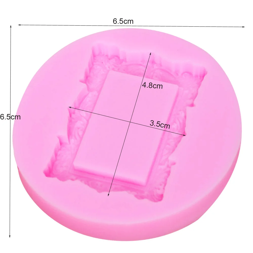 Byjunyeor M351 Rectangle Picture Frame UV Resin Silicone Mold Fondant Chocolate Candy Lollipop Crystal Epoxy Soft Clay Bake Tool