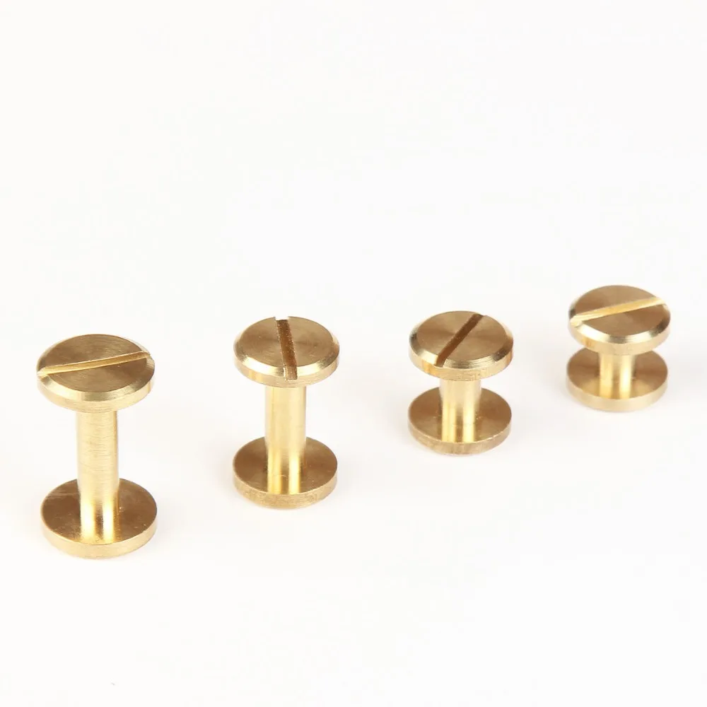 5/7/12/15/20mm Solid Brass Flat Head Button Stud Screw Nail Rivet Chicago Screw Leather Belt For Sewing Handmade Diy Accessories