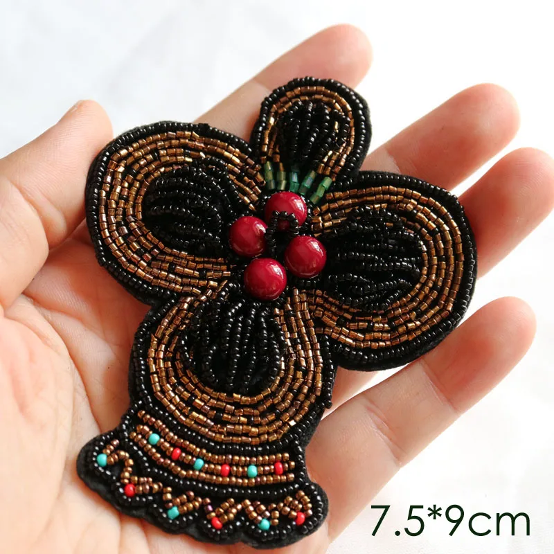 1pc peacock beaded patches for clothing Animals Bird crown butterfly Rhinestone appliques Sequins parche DIY clothes accessories