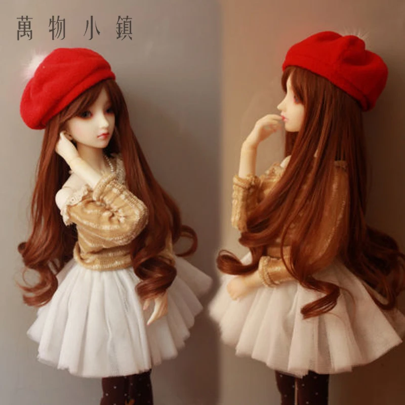 NEW BJD Lovely Beige with lace dress Suit 4pcs for BJD 1/4 1/6 MSD YOSD Doll Clothes