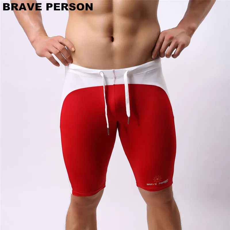 Brave Person Men\'s Beach Wear Multifunctional Shorts Soft Nylon Fabric Knee-length Tights Trunks Shorts Men Board Shorts