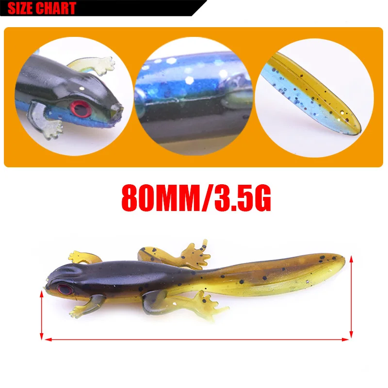 6 sztuk/partia Fishing realistyczne owady miękkie przynęty 8cm 3.5g Worms silikonowe Jig Wobblers sztuczne przynęty Fishy Smell Tackle Swimbaits — zdjęcie 4