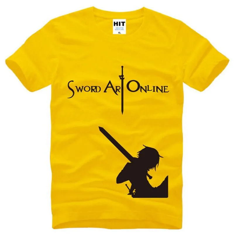 Camiseta de Anime Sword Art Online para Hombre, camisa de manga corta con cuello redondo, de algodón, fresca, para Fitness