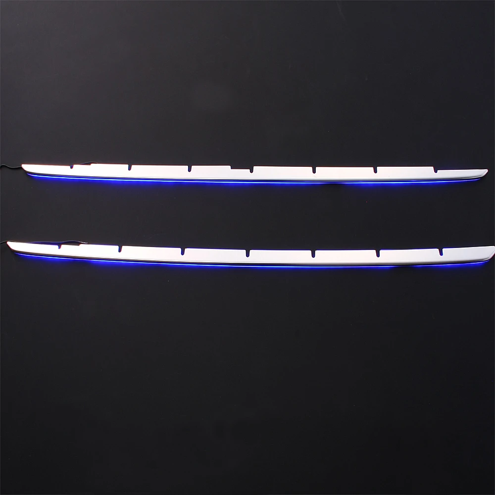 2pcs Blue Led Illuminated Front Bumper Grill Trim Car Styling Cover Accessories For Toyota Hiace 200 4th Normal