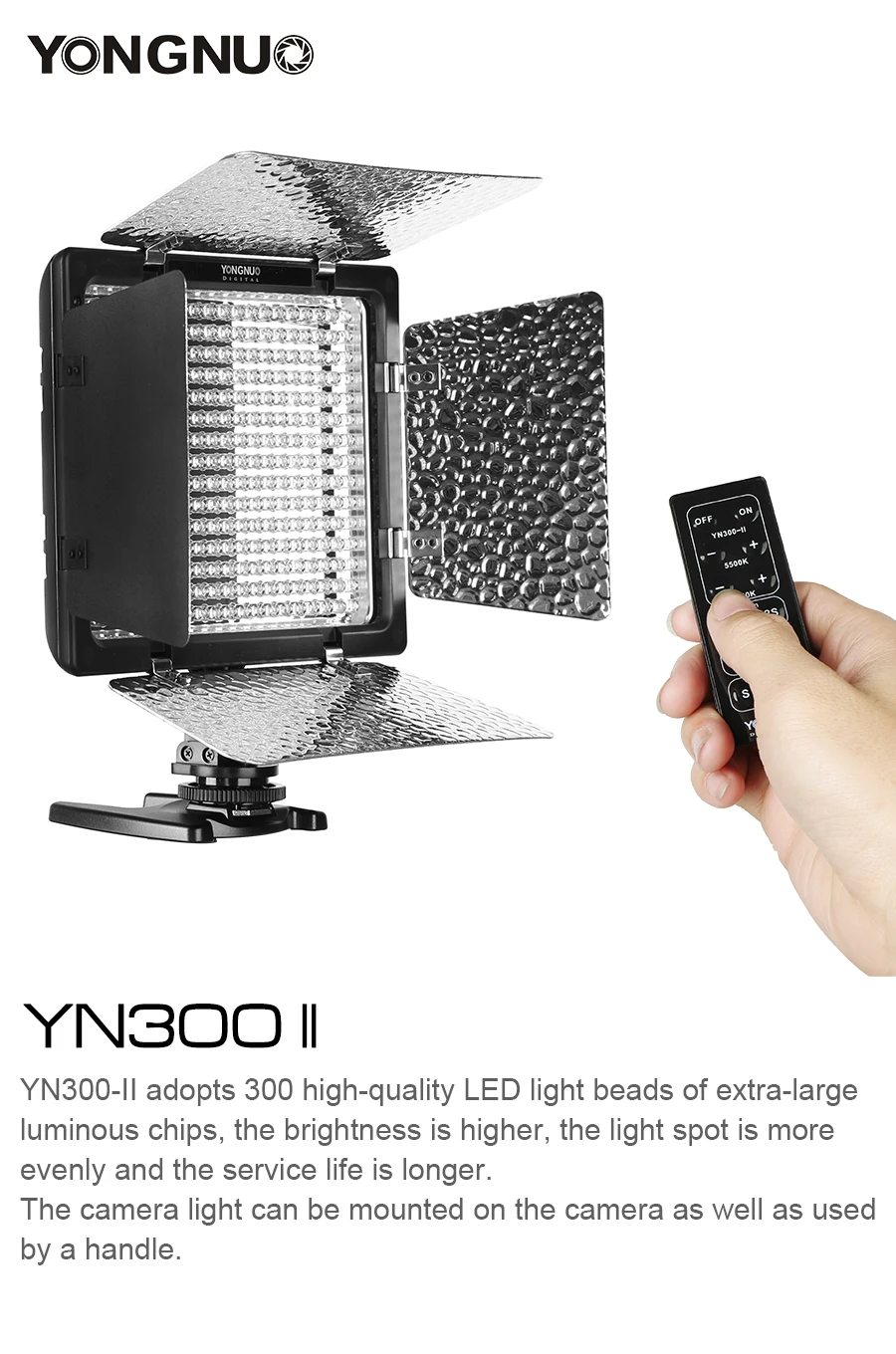 YONGNUO YN300II YN300-II 300 LED Camera & Video Light With remote