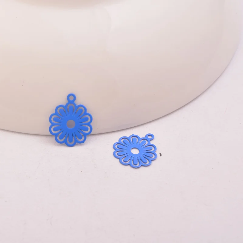 100 Stück AC3414 10*12mm Kleine Blumen-Anhänger-Verbinder – Detail 4