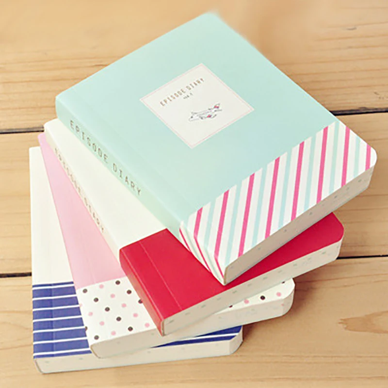 1Pcs Cute Tower Pattern Hardcover Notebook Colored Pages Travelers Daily Memos Notepad Thick Stationery Office School Supplies