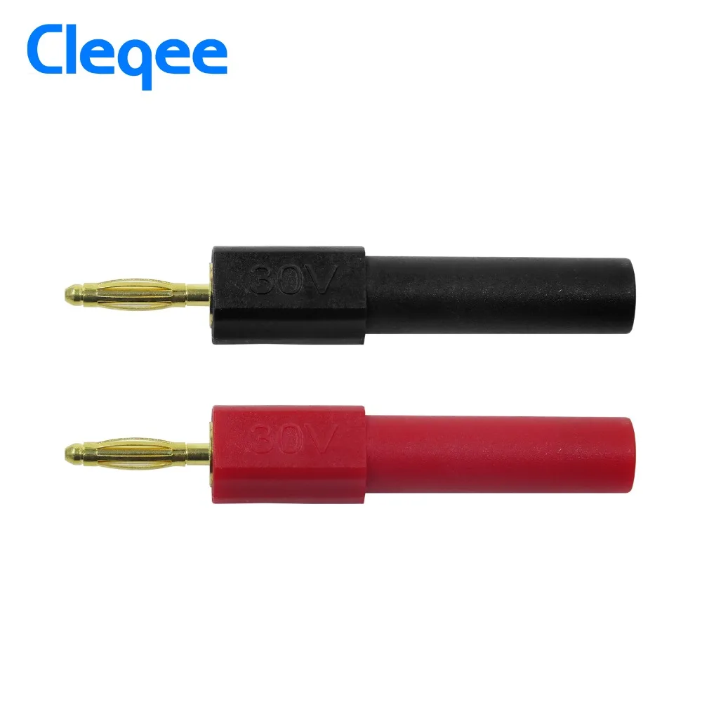Cleqee P7020 2 шт./компл. 2 мм штекер-4 мм разъем типа «банан» для тестовых щупов динамиков, конвертер, разъемы, 30 в, 10 А