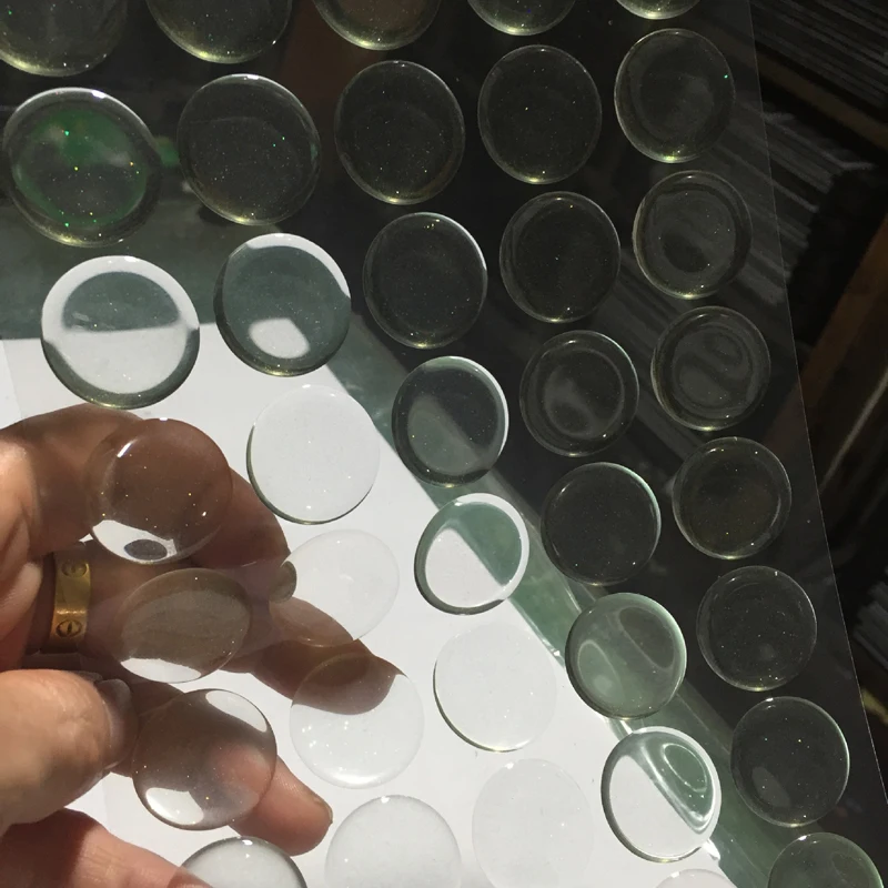 100pcs/set 16mm 20mm 1inch Round 3D Transparent/Flash Epoxy Adhesive Circles Bottle Cap Stickers Resin Bottle Cap Crafting DIY