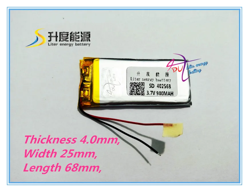 بطارية بوليمر/دورة عميقة 3.7 فولت 900 مللي أمبير بطارية 402568 ليثيوم بوليمر