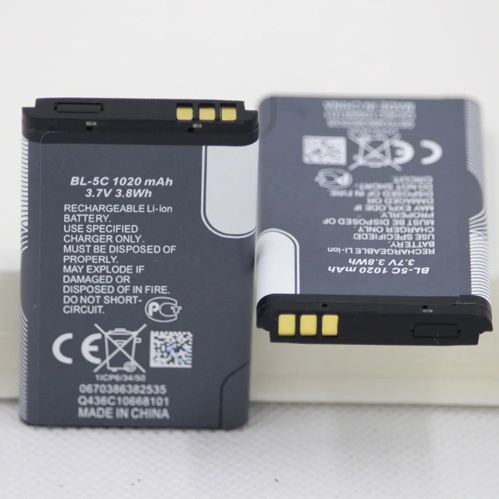 BL5C BL-5C Phone Battery For Nokia 1100 1110 1200 1208 1280 1600 2600 2700 3100 3110 5130 6230 6230i n70 n72 internal battery