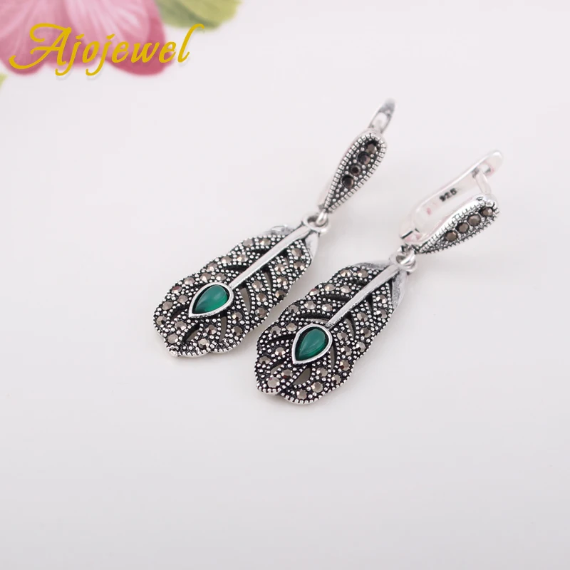 Size 7-9 Vintage Green Leaf Jewelry Sets Women Quality Rhinestone Shopping Party Jewellery