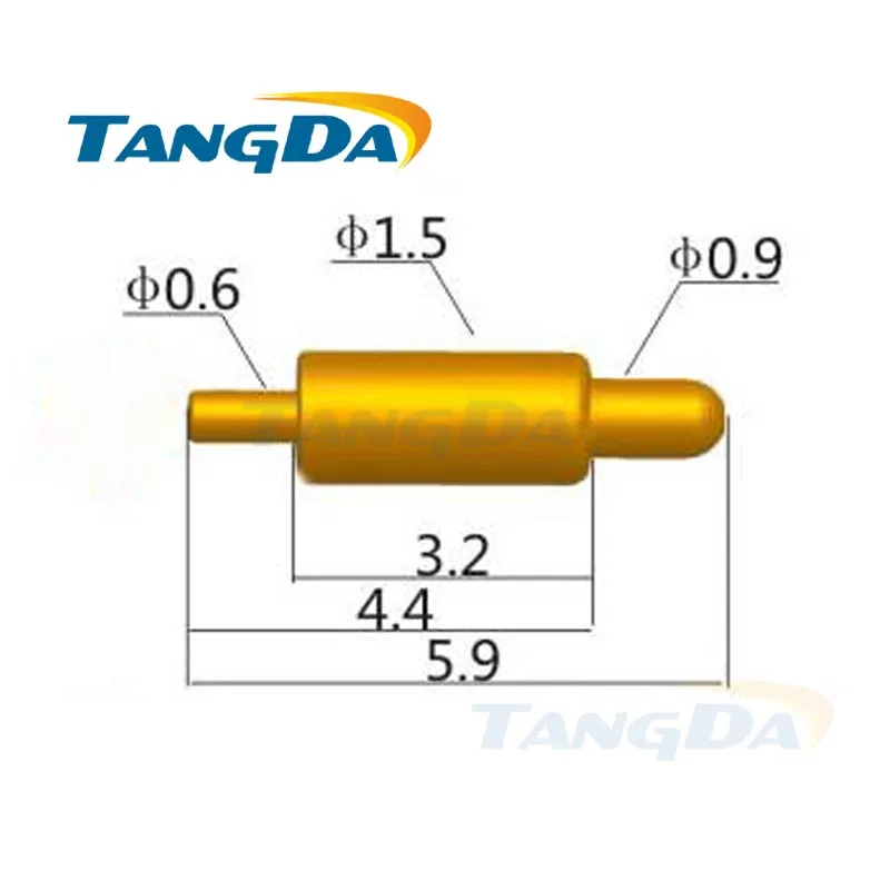 Tangda pogo pin connector DHL D 1.5*5.9 Hmm spring probe 1.2A plating 1u