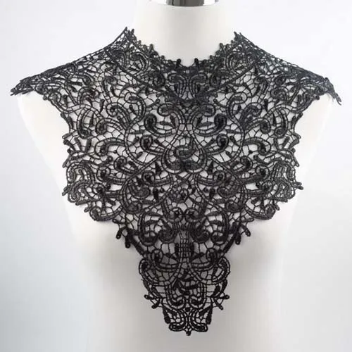 Craft collar flower Venise Sequin Floral Embroidered Applique Trim Decorated Lace Neckline Collar Sewing 1pcs