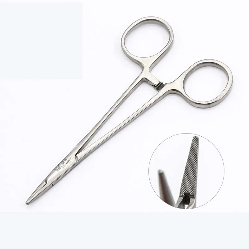 Butterfly feather eye surgery fine 12.5cm gold handle pin holder clamp needle clamp double eyelid needle holding beauty plastic