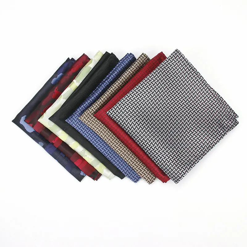 Mens Brand Pocket Square Geometric Pattern Handkerchief Fashion Hanky For Men Business Suits Hankies Towel Accessories 25cm*25cm