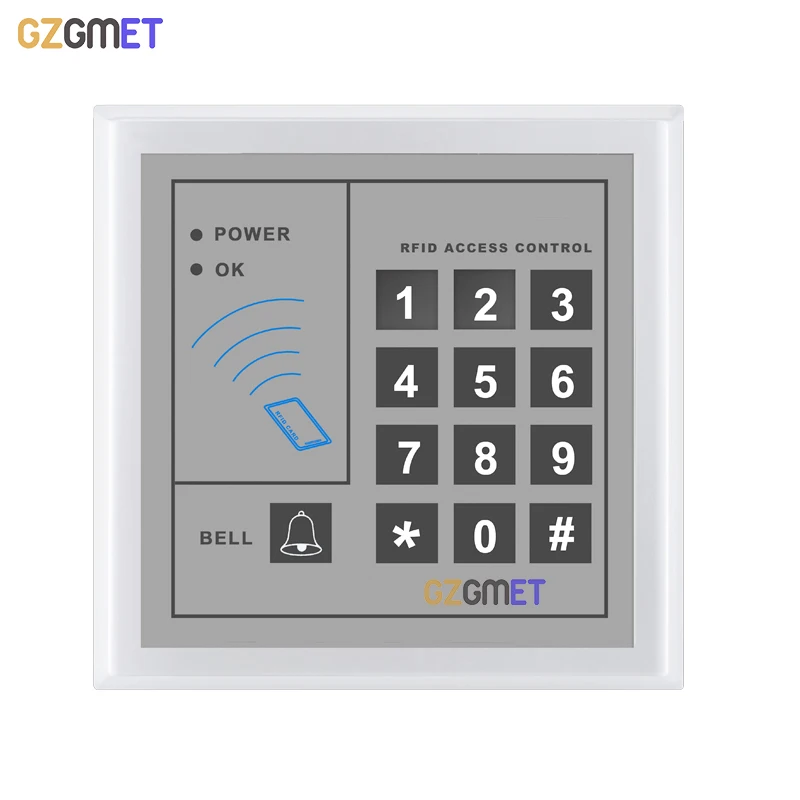 GZGMET Classical Appearance Home Office Apartment Access Control System RFID Max 400 Pcs ID Card Password Entry Outdoor Keyboard