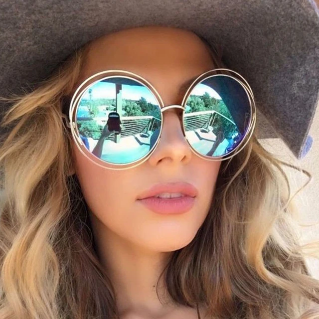 Mirrored circle sunglasses best sale