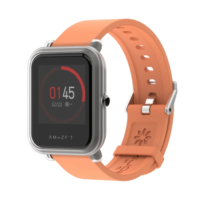 샤오미 Huami Amazfit Bip BIT용 스포츠 손목 스트랩 보호 케이스 커버, Amazfit 시계 실리콘 팔찌 액세서리, 20mm