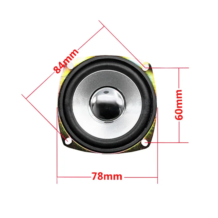 Tenghong 2 Stück 3-Zoll-Breitbandlautsprecher 4 Ohm 10 W 78 mm quadratische tragbare Audio-Lautsprechereinheit für Heimkino-Lautsprecher DIY – Detail 5
