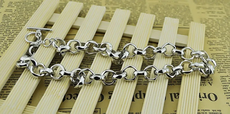 Men\'s Classic Design 925 Sterling Silver Necklace Punk Style Fashion Design 13.5mm51cm Size Chain Necklace Charm Fine Jewelry