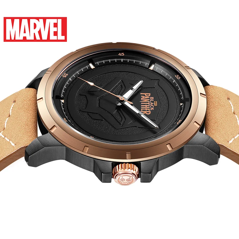 official Genuine Marvel BLACK PANTHER men quartz Watches 50m waterproof stainless steel leather Limited Version M-9036