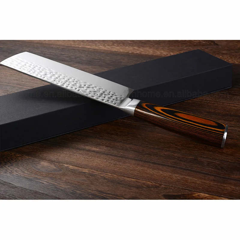 Timhome brand 7 inch 7Cr17mov Stainless steel  kitchen cleaver knife wooden handle