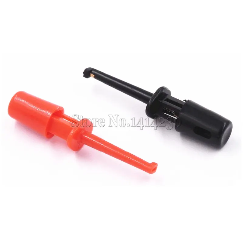 10Pcs/lot 1.7\'\' Multimeter Lead Wire Kit Test Hook Clip Grabbers Test Probe SMT/ SMD IC D20 Cable Welding Red and Black