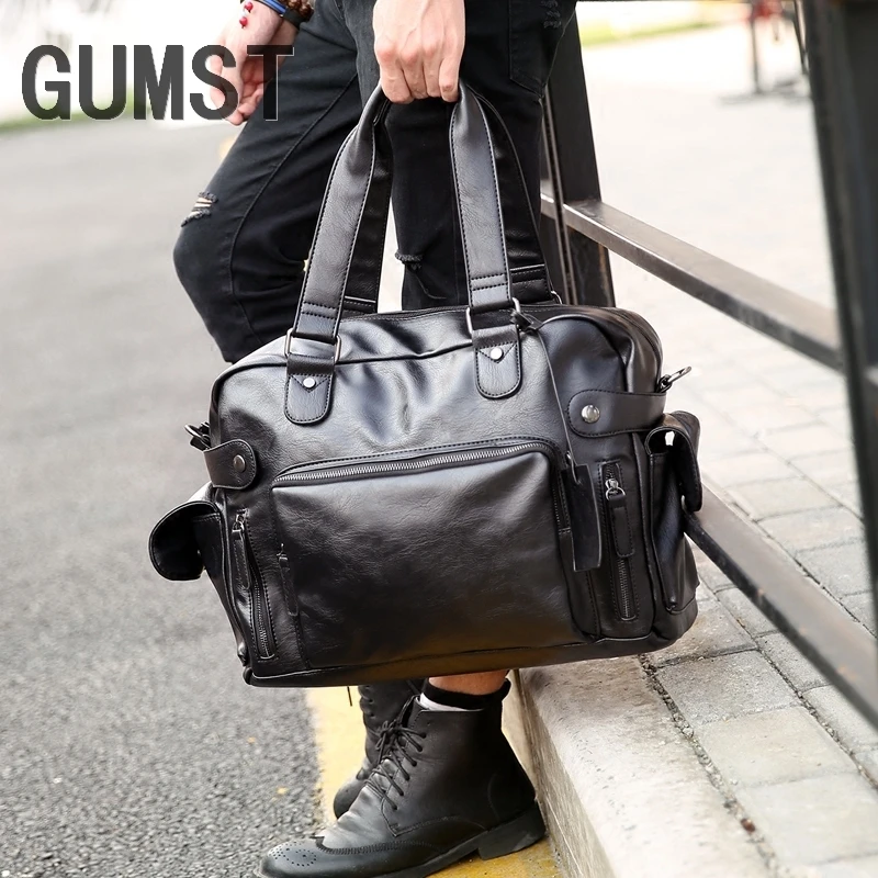 

GUMST Leather Handbag men messenger bag Casual men travel bags Briefcase Shoulder Bag crossbody bags for Male designer handbag