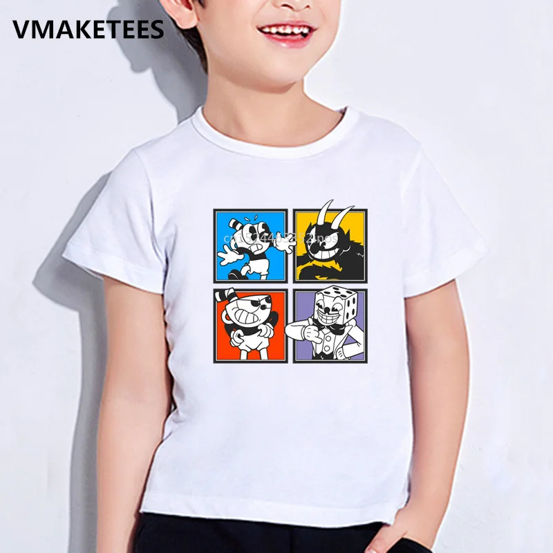 

Kids Summer Short Sleeve Girls & Boys T shirts Cuphead Cartoon Print Children's T-shirt Casual Funny Baby Clothes,HKP5199