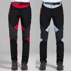 NUONEKO Women's Winter Softshell Skiing Pants Warm Fleece Waterproof Trousers Outdoor Trekking Mountain Climbing Hiking Pants