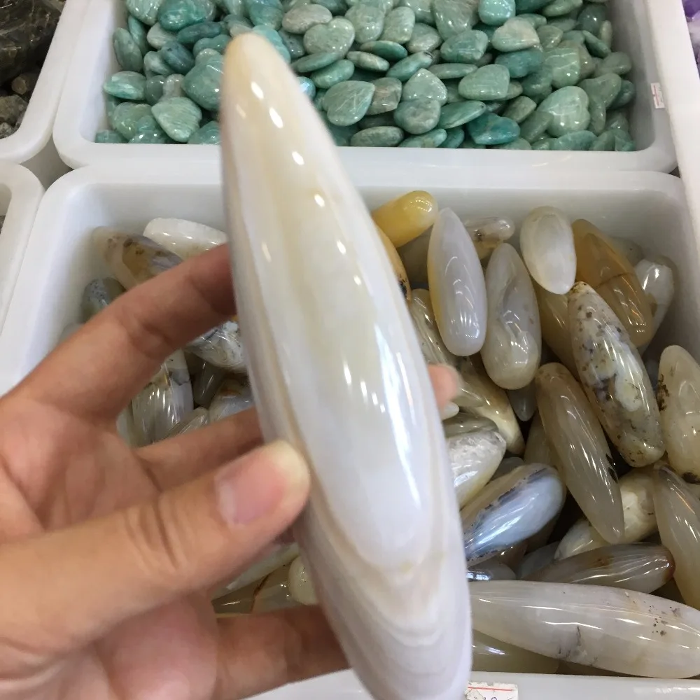 130g natural agate grotto massage stick of agate massage therapy