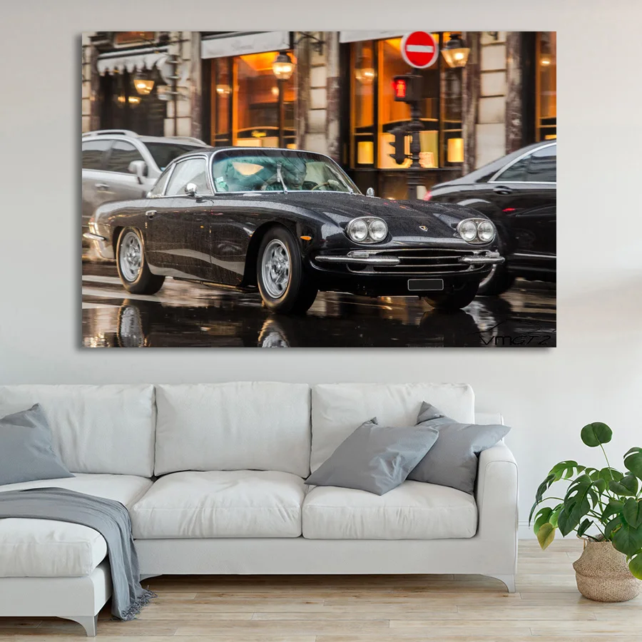 Wall Art Picture Lambor ghini Vintage Car Street Posters and Prints Canvas Art Paintings For Home Decor