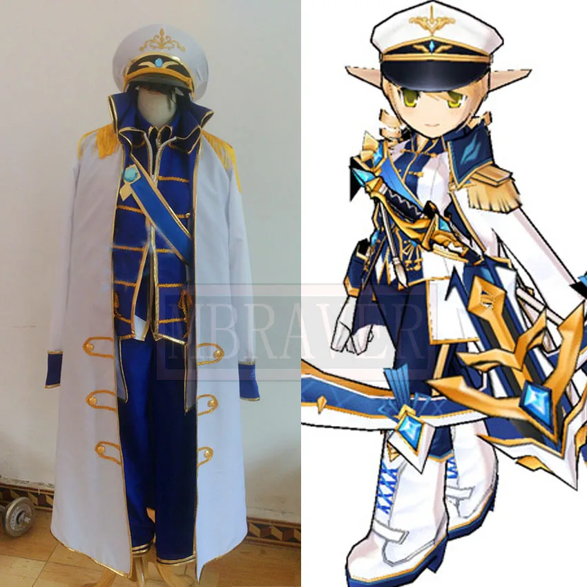 Kostum Cosplay ELSWORD Rena Capt Pakaian Seragam Halloween