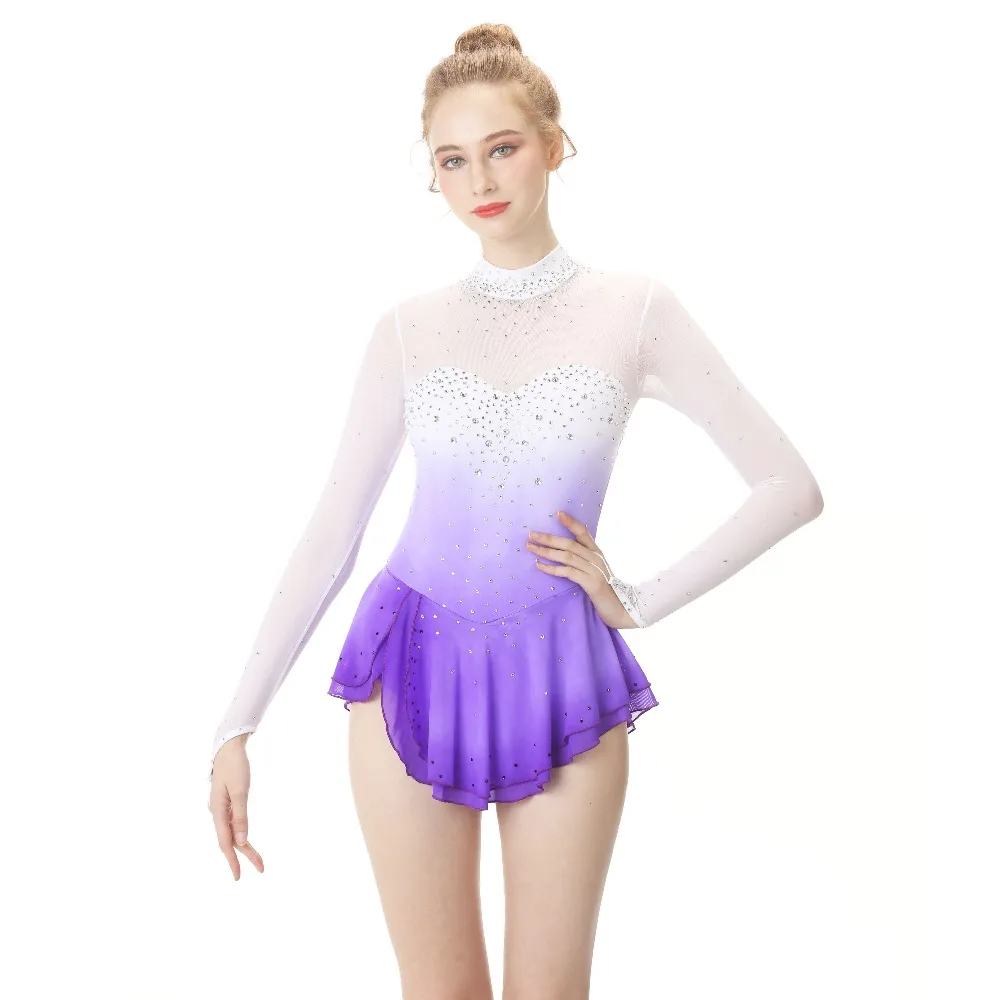 

Figure Skating Dress Women's / Girls' Ice Skating Dress Purple Halo Dyeing