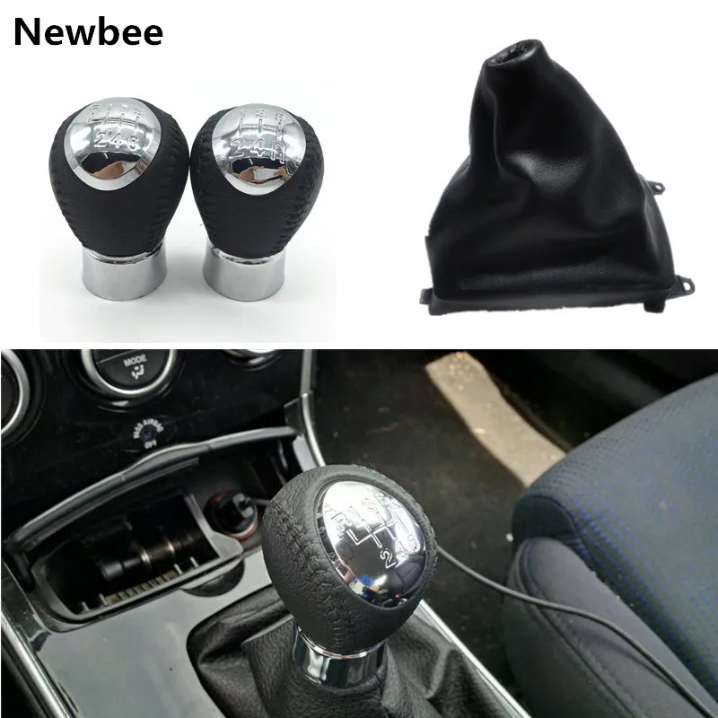 For Mazda 6 M6 2002 2003 2004 2005 2006 2007 Chrome Gear Shift Knob Lever Shifter Pen Gaiter Boot Cover Car Styling Accessories