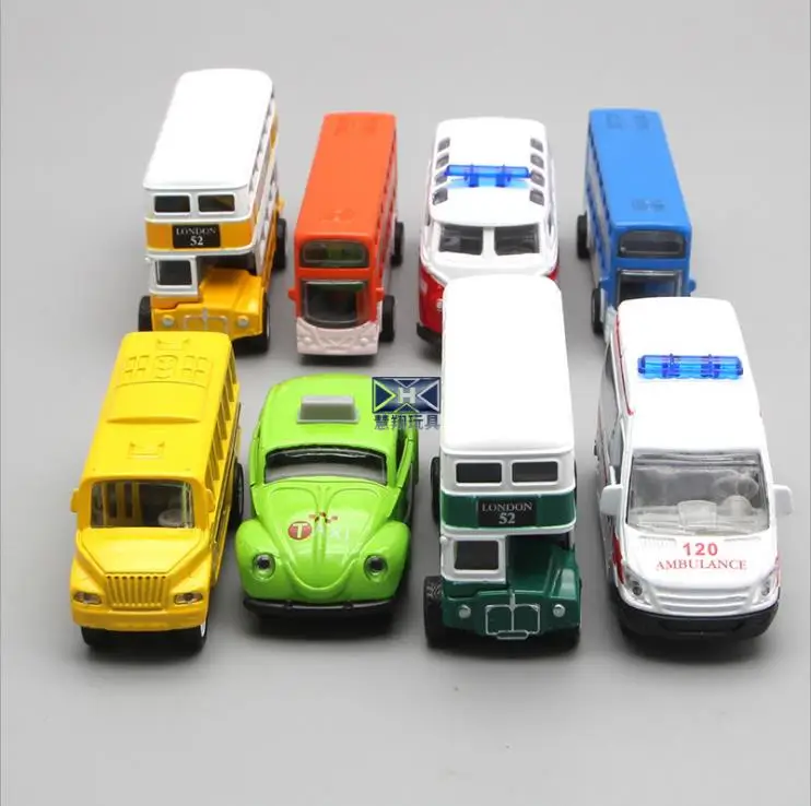 1:64 alloy pull back bus combination mini alloy car model,die casting metal model toys,children\'s educational toys,free shipping