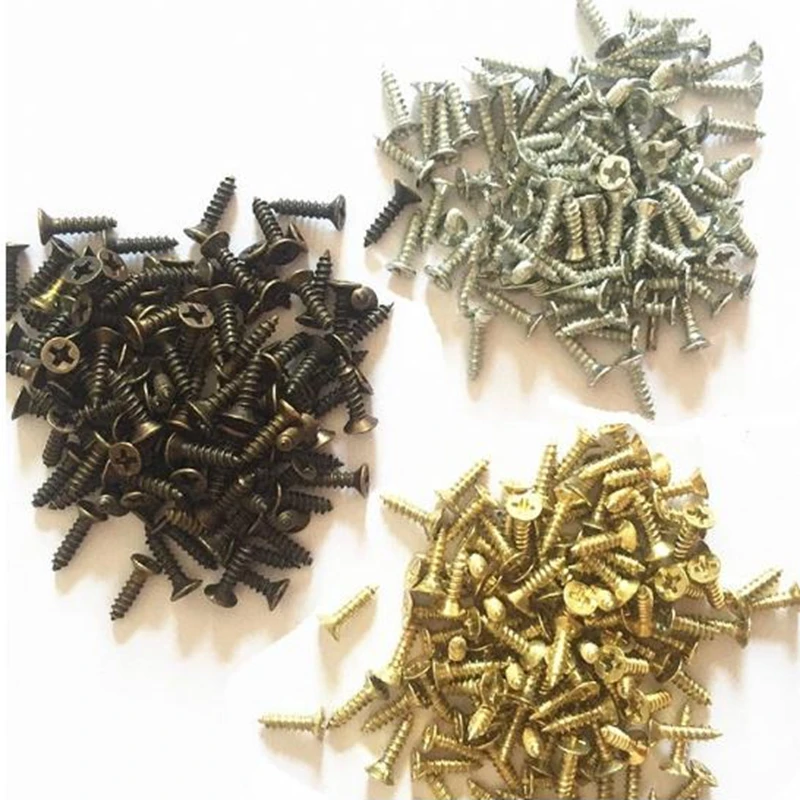 M2 2.5  Screws 10000pcs Metal Nails Spikes Clasp Brass Bronze Silver Wooden Box Hinges Door Handwork Packing Accessories