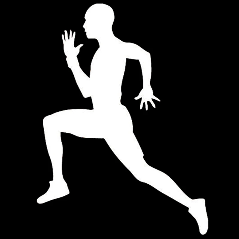 13CM*17.4CM Interesting Boy Sportsman Runner Silhouette Sports Black/Silver Decor Vinyl Car Sticker S9-0911