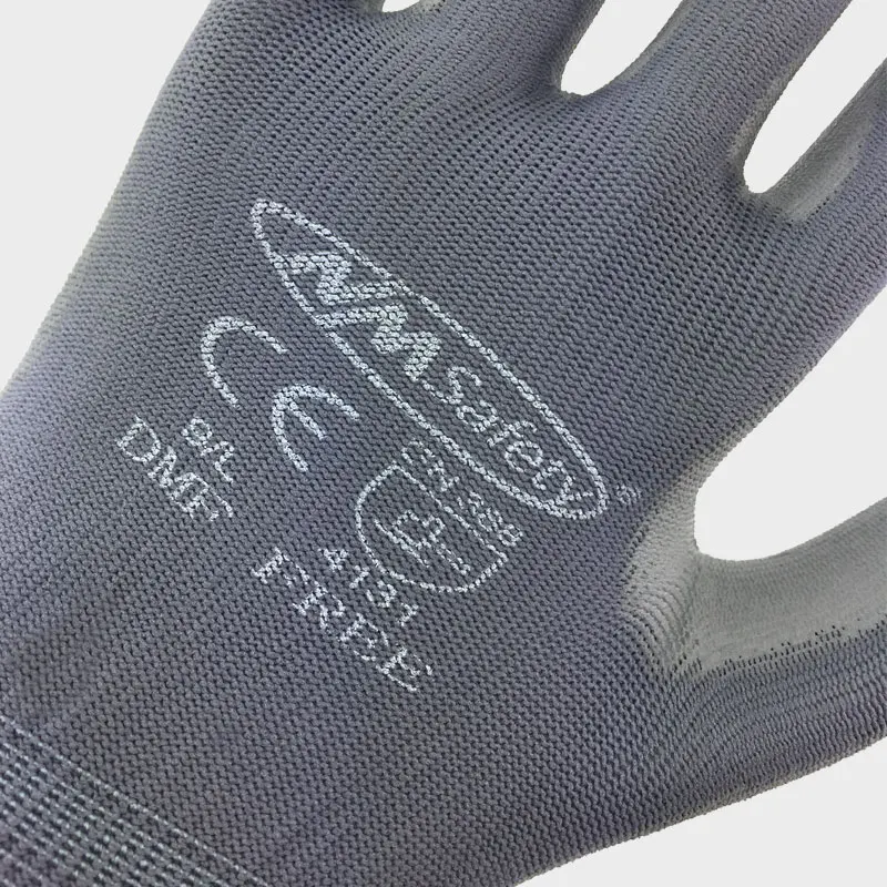 Guantes antideslizantes de nailon para trabajo de seguridad, accesorio de alta calidad con revestimiento de goma PU para constructores, pesca,