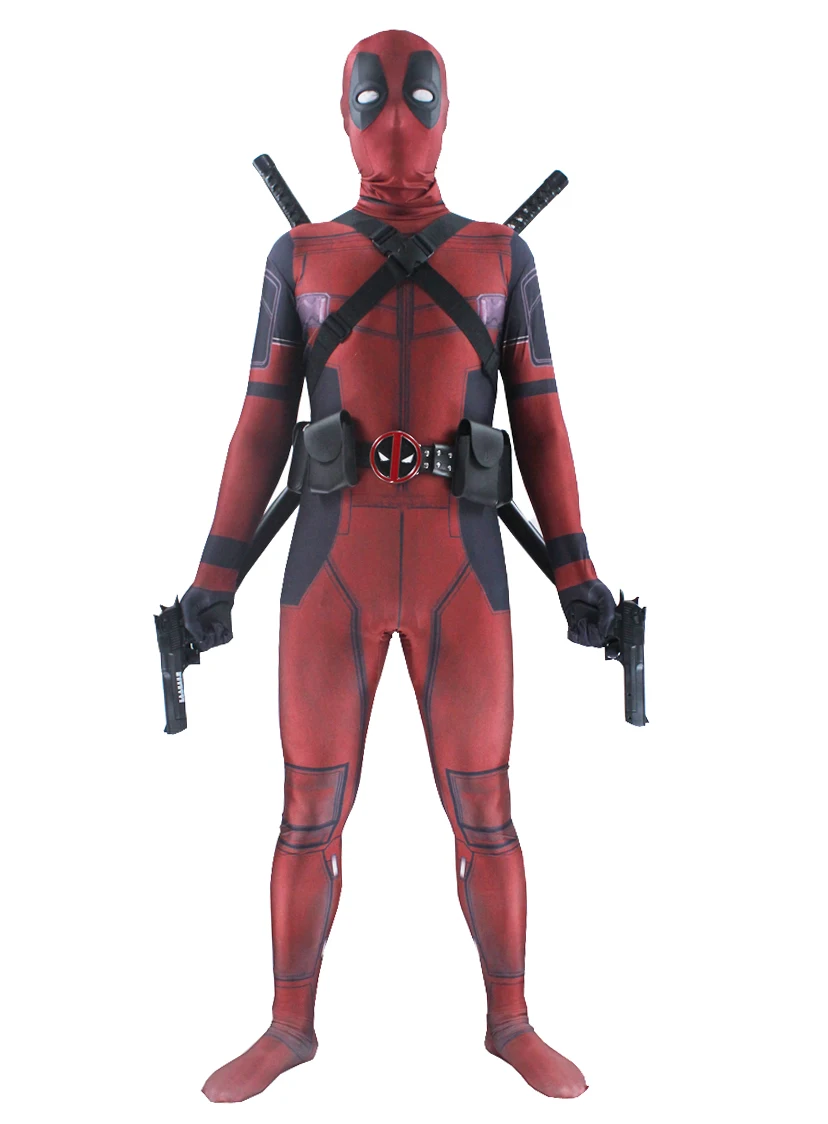 Spandex Lycra Ryan Reynolds Deadpool Costume Cosplay 3D X-Men Halloween Superhero Deadpool Cosplay Costume Full Body Zentai Suit